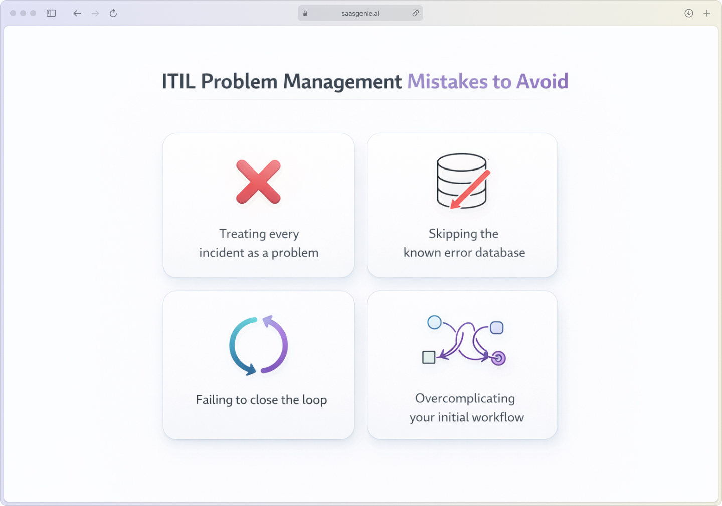 ITIL problem management best practices- common implementation mistakes to avoid in JSM