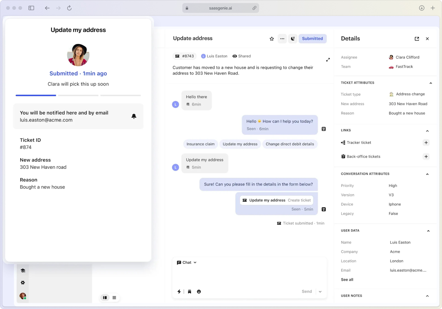 Intercom tickets dashboard showing streamlined ticket management interface with priority labels, assignment status, and resolution tracking for faster customer support workflows.