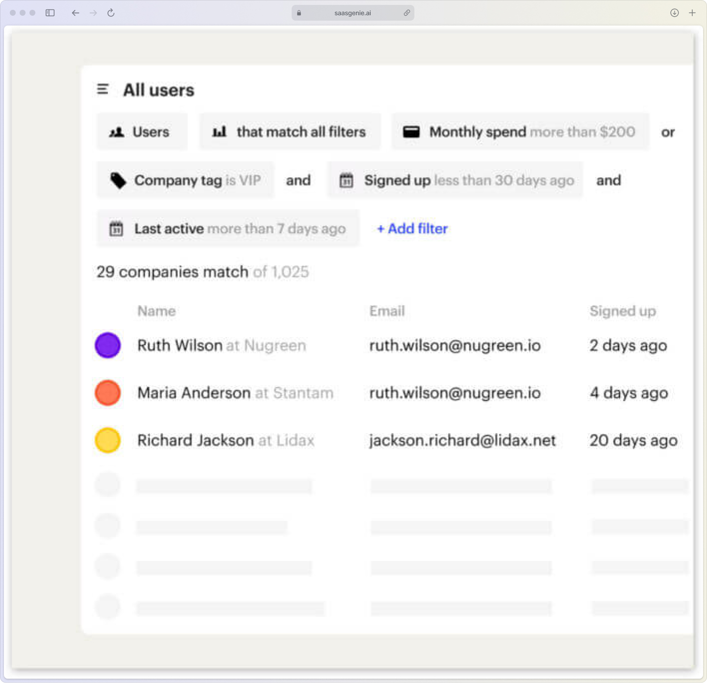 Intercom segments dashboard displaying customer groups organized by subscription tier, product usage frequency, and customer lifecycle stage with corresponding automation rules.