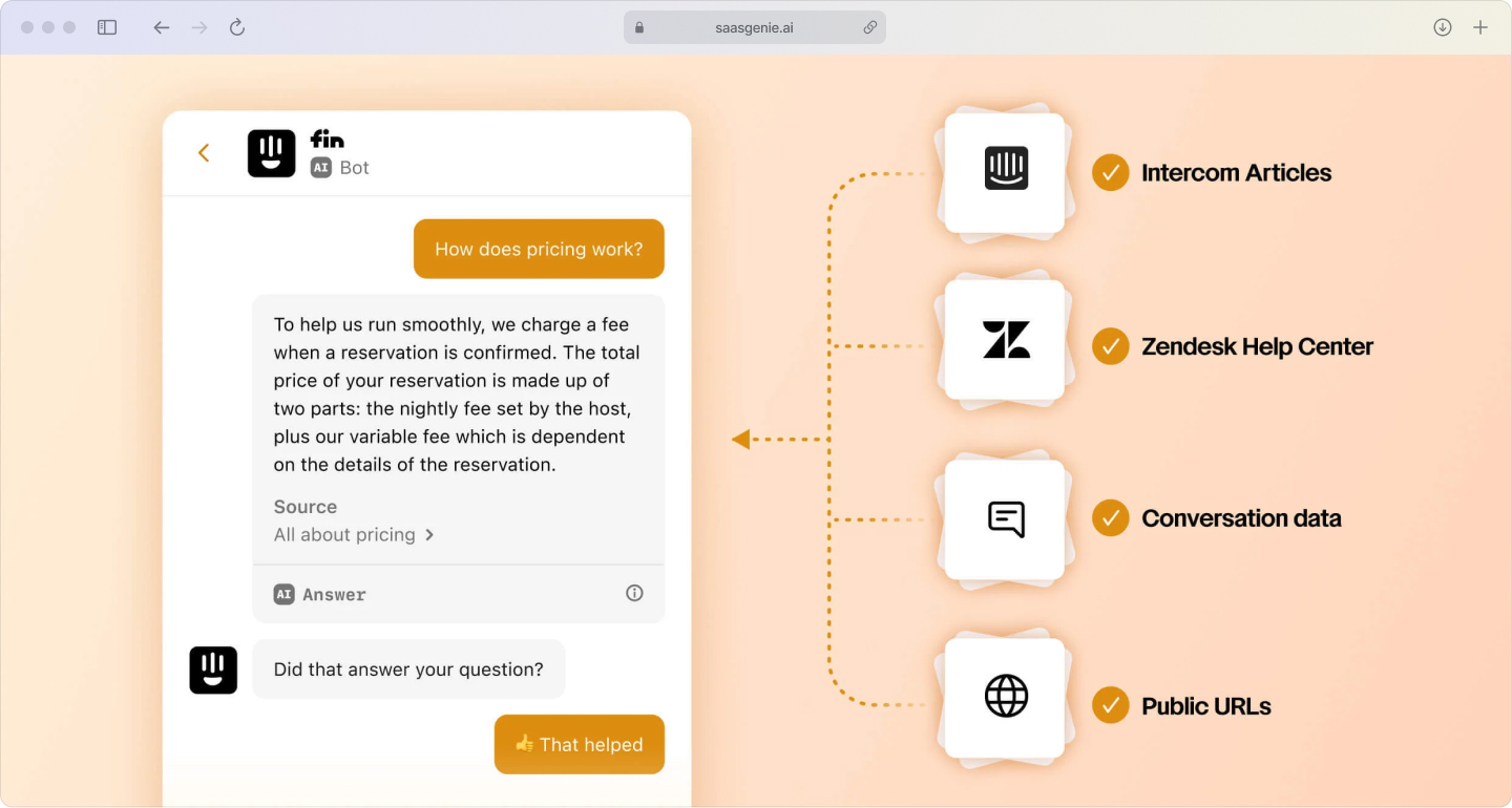 A mockup of a website chat window showing an AI chatbot successfully helping a customer change their delivery address for an order.