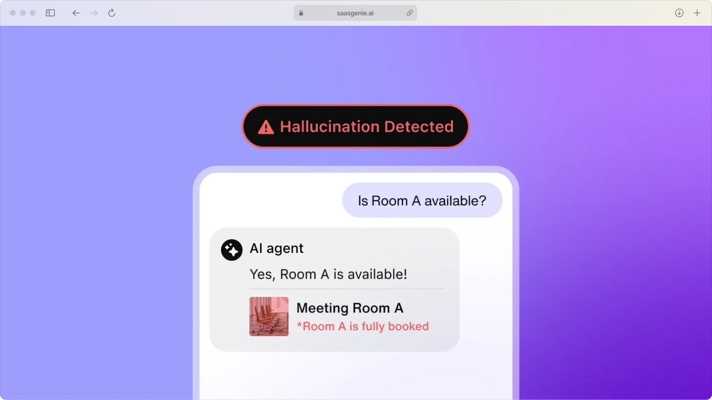 Example of a chatbot hallucination where the AI incorrectly tells a customer that their basic plan includes a non-existent 'Advanced Analytics' feature.