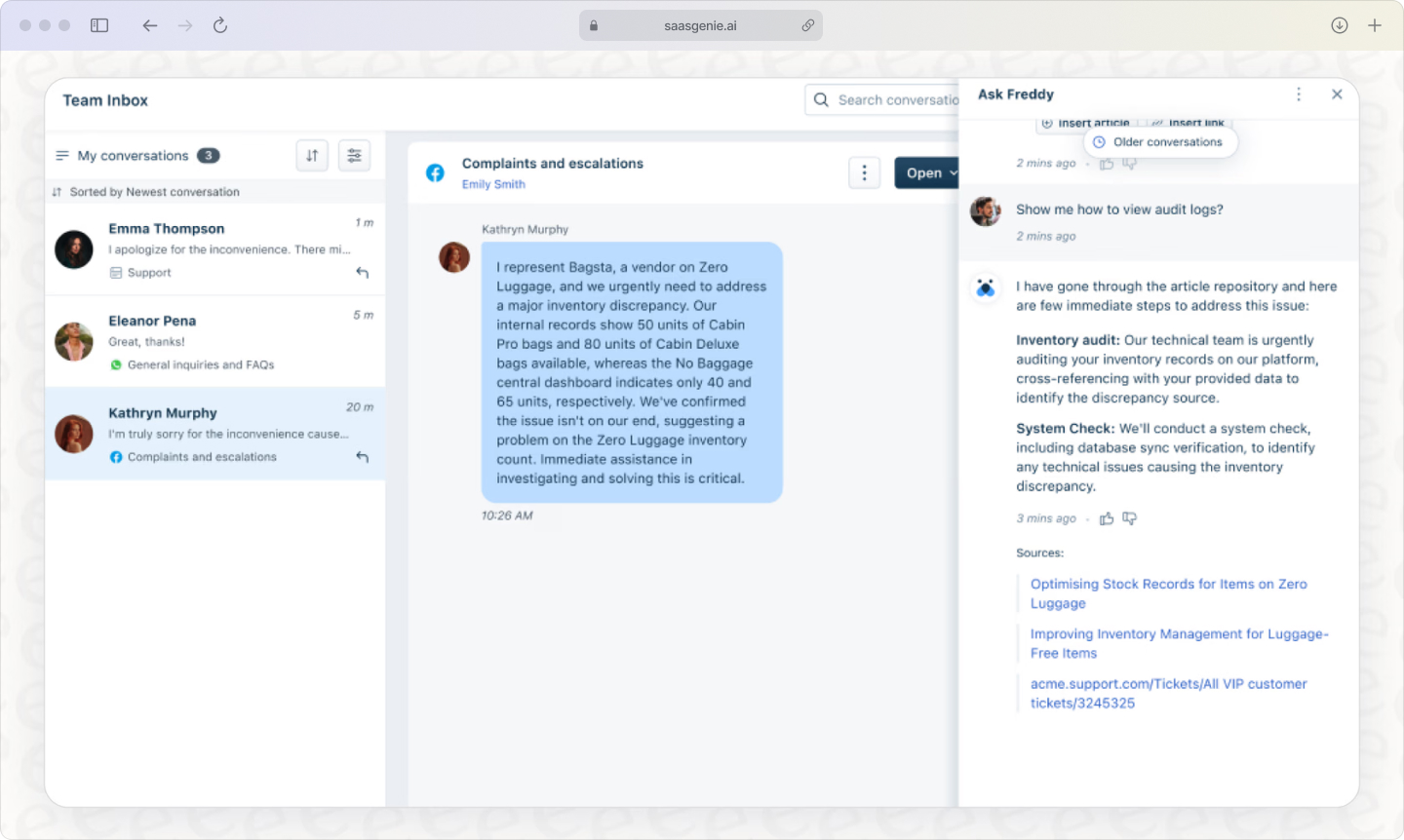 Screenshot of a service management platform showing how a resolved incident ticket is linked to a knowledge article, demonstrating knowledge capture at the point of work.