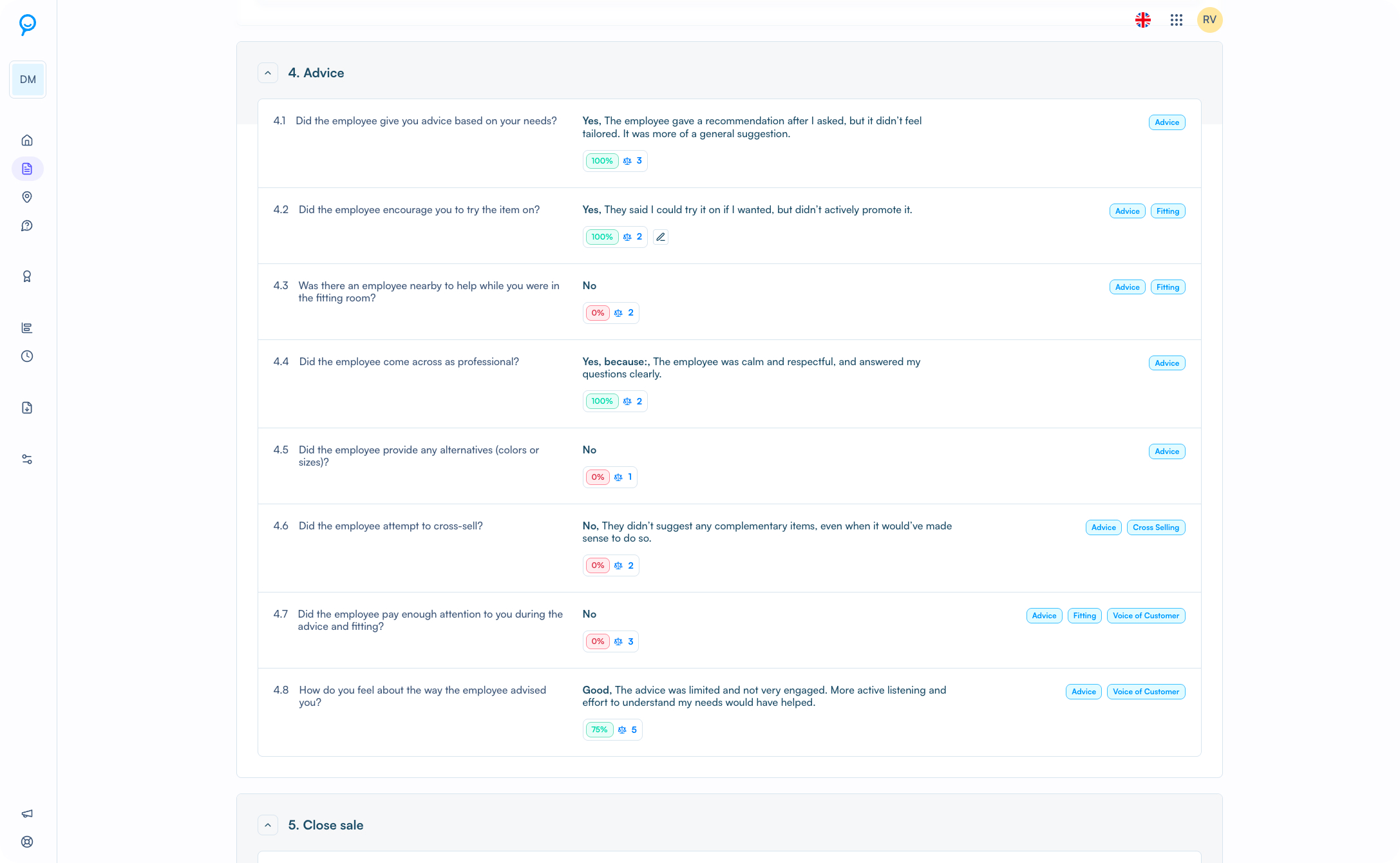 Qualitative feedback