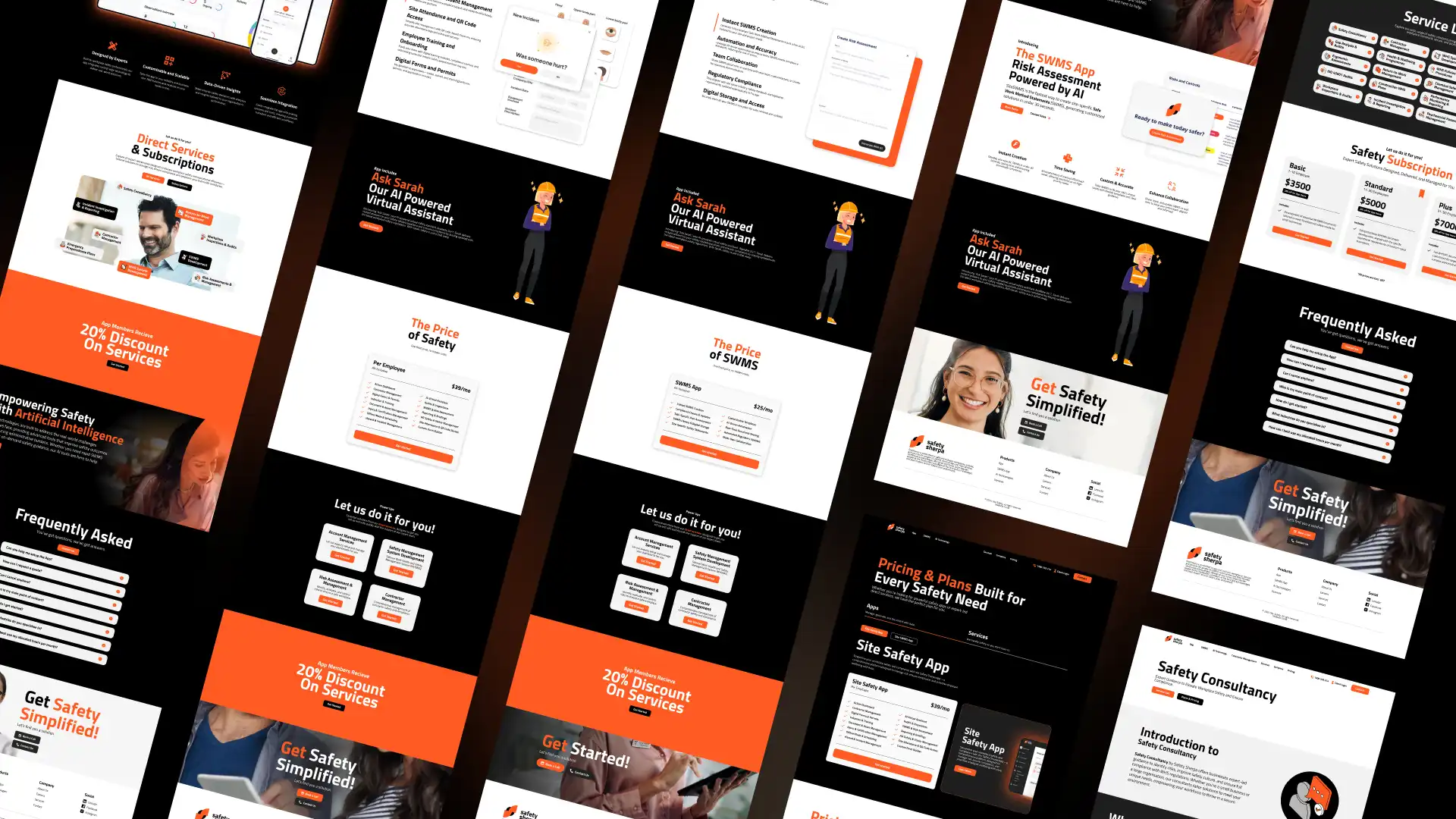 Website designs for SiteSherpa with pricing, virtual assistant, service plans, CTA, and much more.