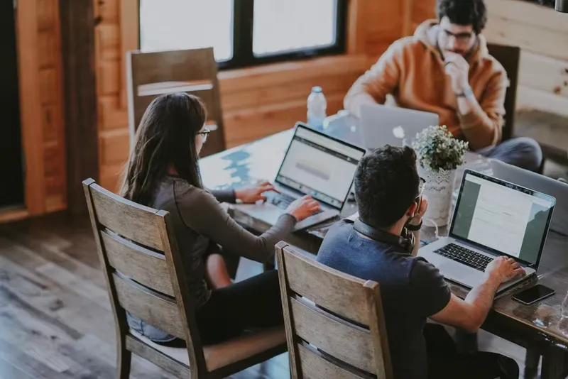 People work together