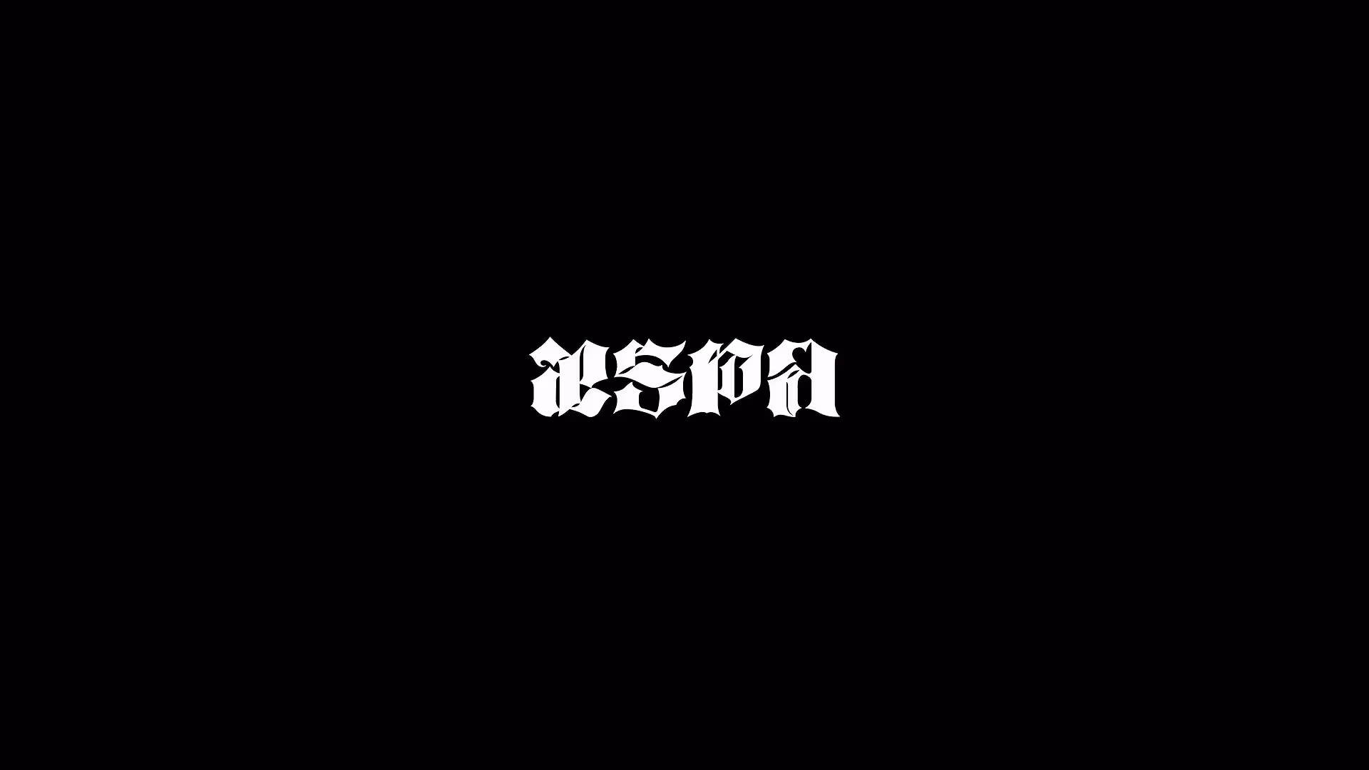 검은 배경 위 에스파 로고 / aespa logo on a black background
