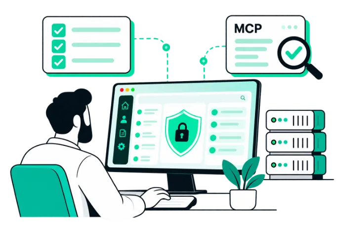 Security analyst at a workstation auditing MCP servers