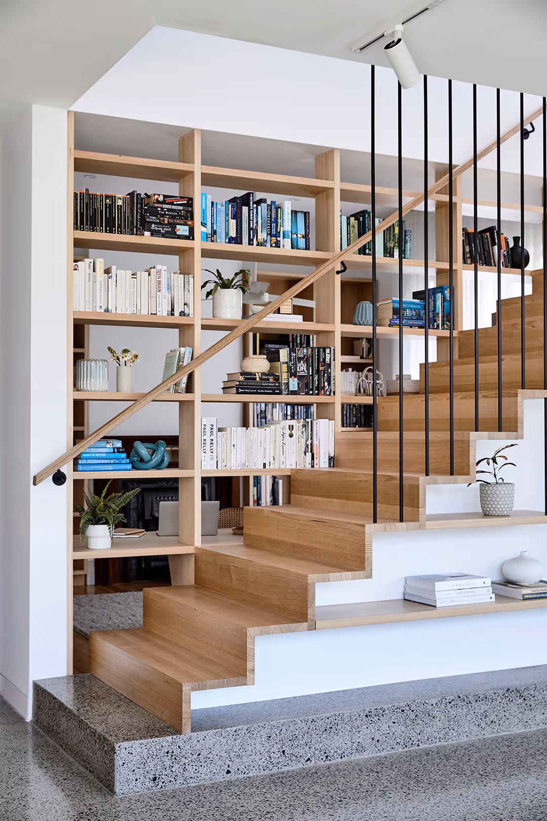 stairs with bookcase