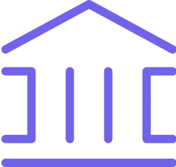 a black and blue building with a blue roof