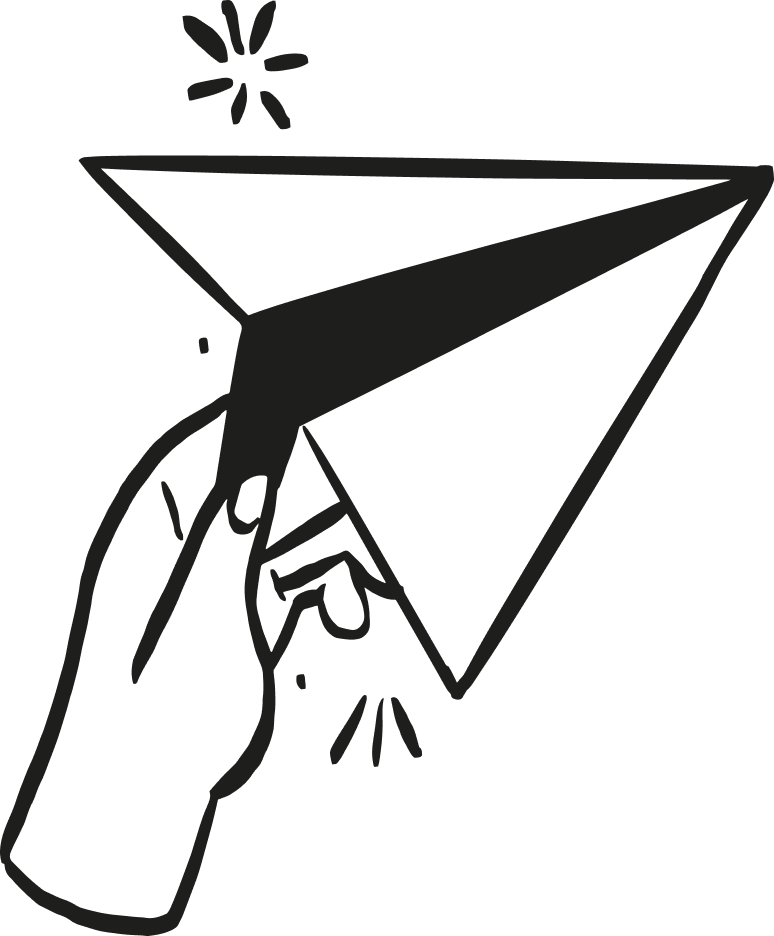 A drawing of a paper plane, that represents your message reaching your audience