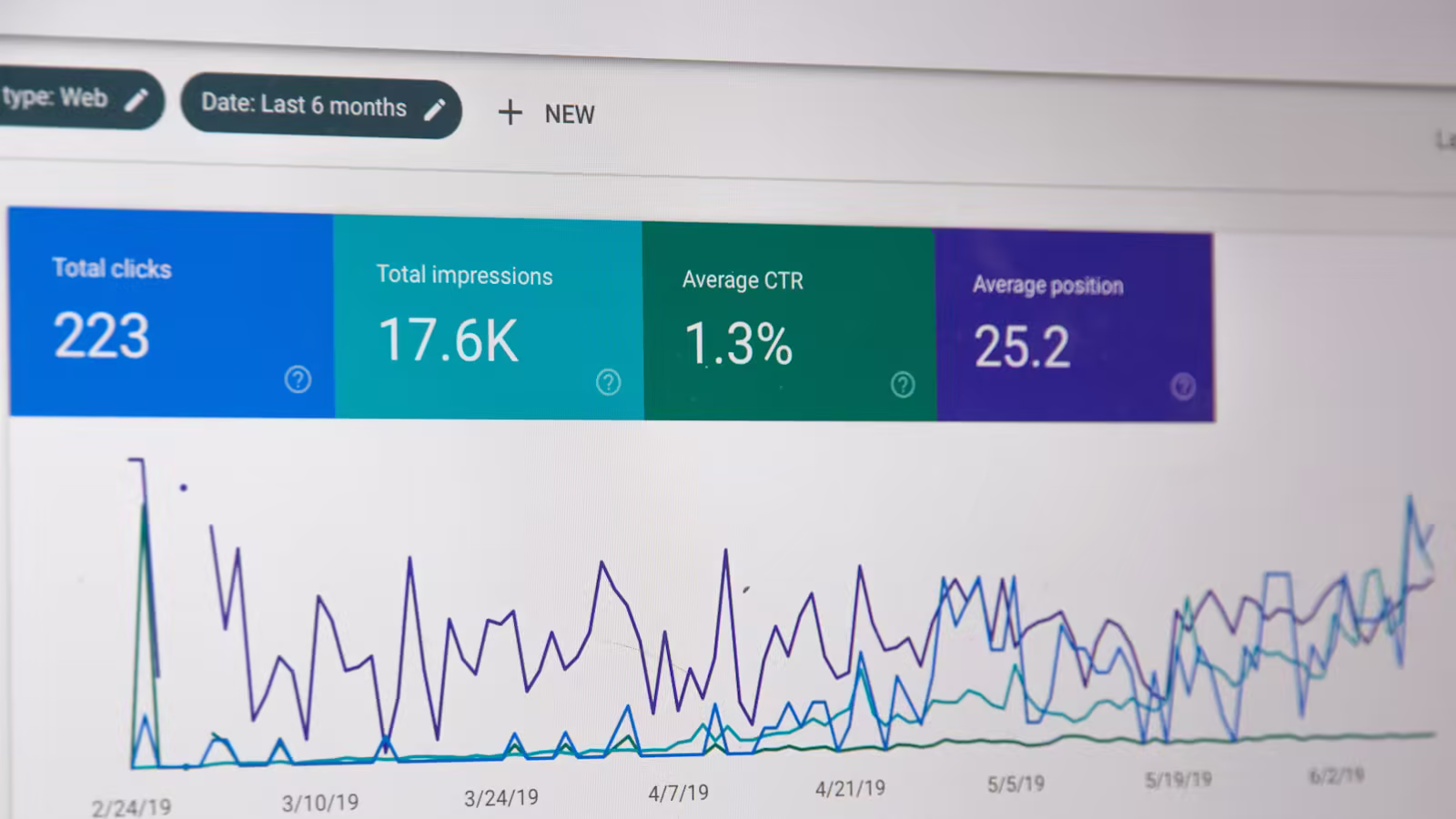 Ordinateur avec donnees web analytics, illustration du suivi GA4 apres refonte.