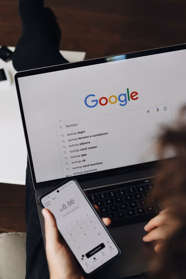 Search results on a computer illustrating an SEO, GEO and AEO audit.