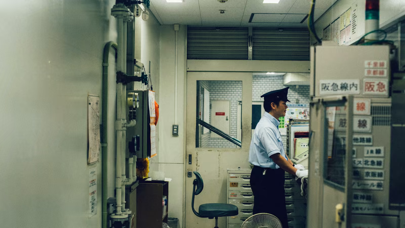 A precision measuring instrument in a dark workshop
