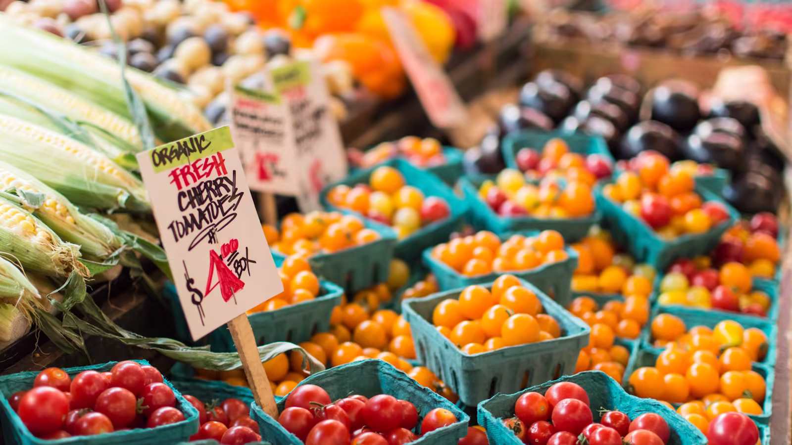 Des produits accompagnés d'étiquettes de fraîcheur claires sur un marché contemporain