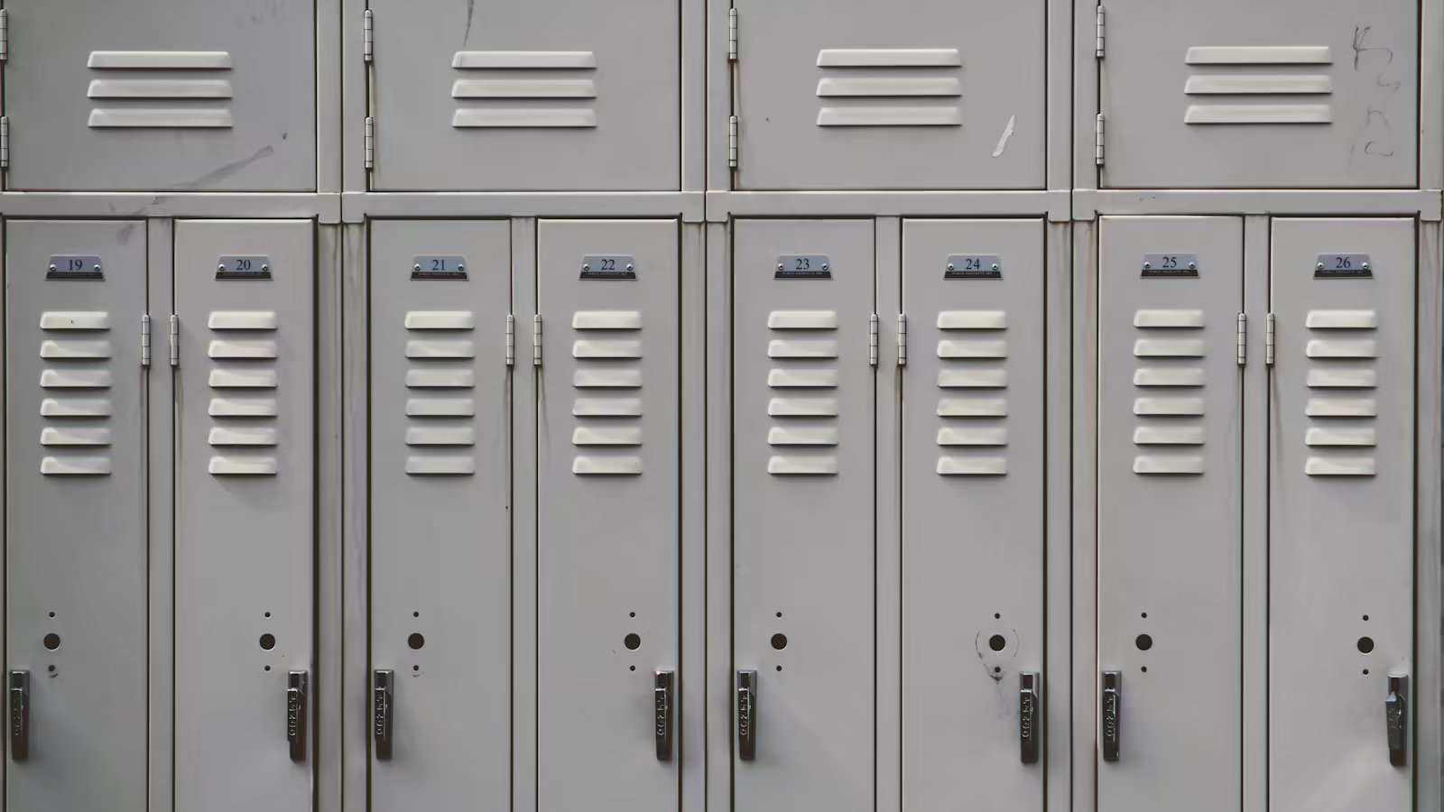 Two types of lockers clearly separating personal belongings and business equipment