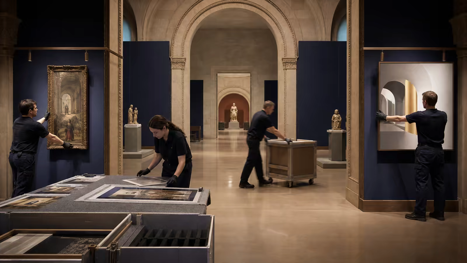 Une collection en cours de réaccrochage avec anciens et nouveaux repères contrôlés
