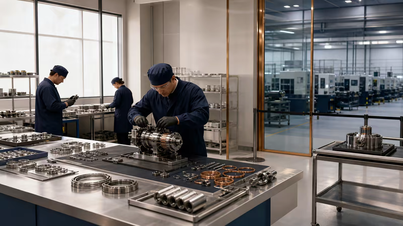A sterile workshop where objects are restored before their return to exhibition