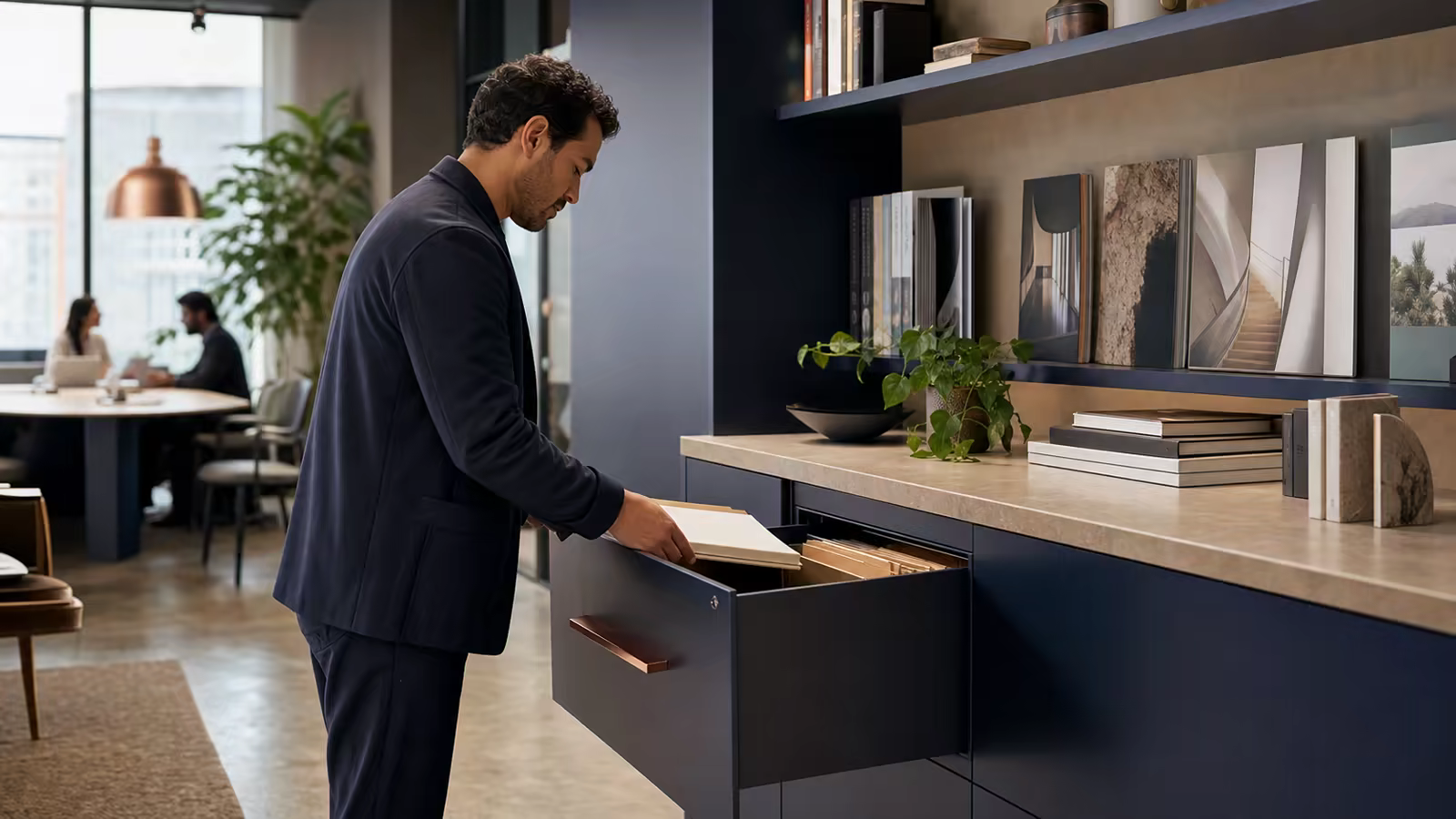 A secure personal locker in a shared workspace