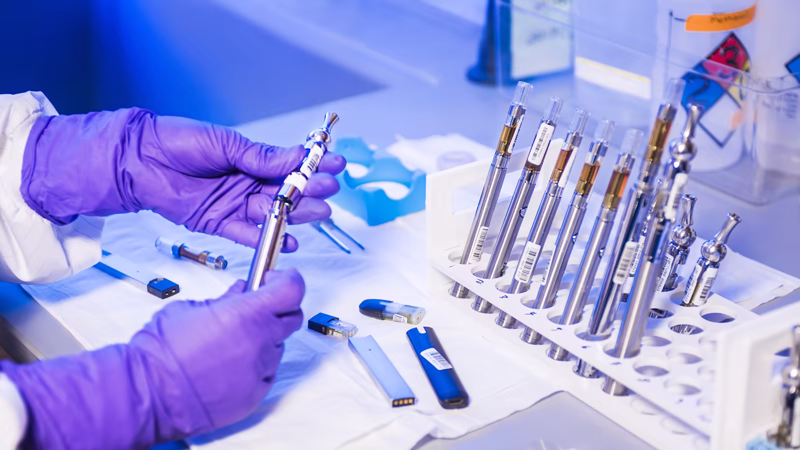 A laboratory chain where each critical sample is checked