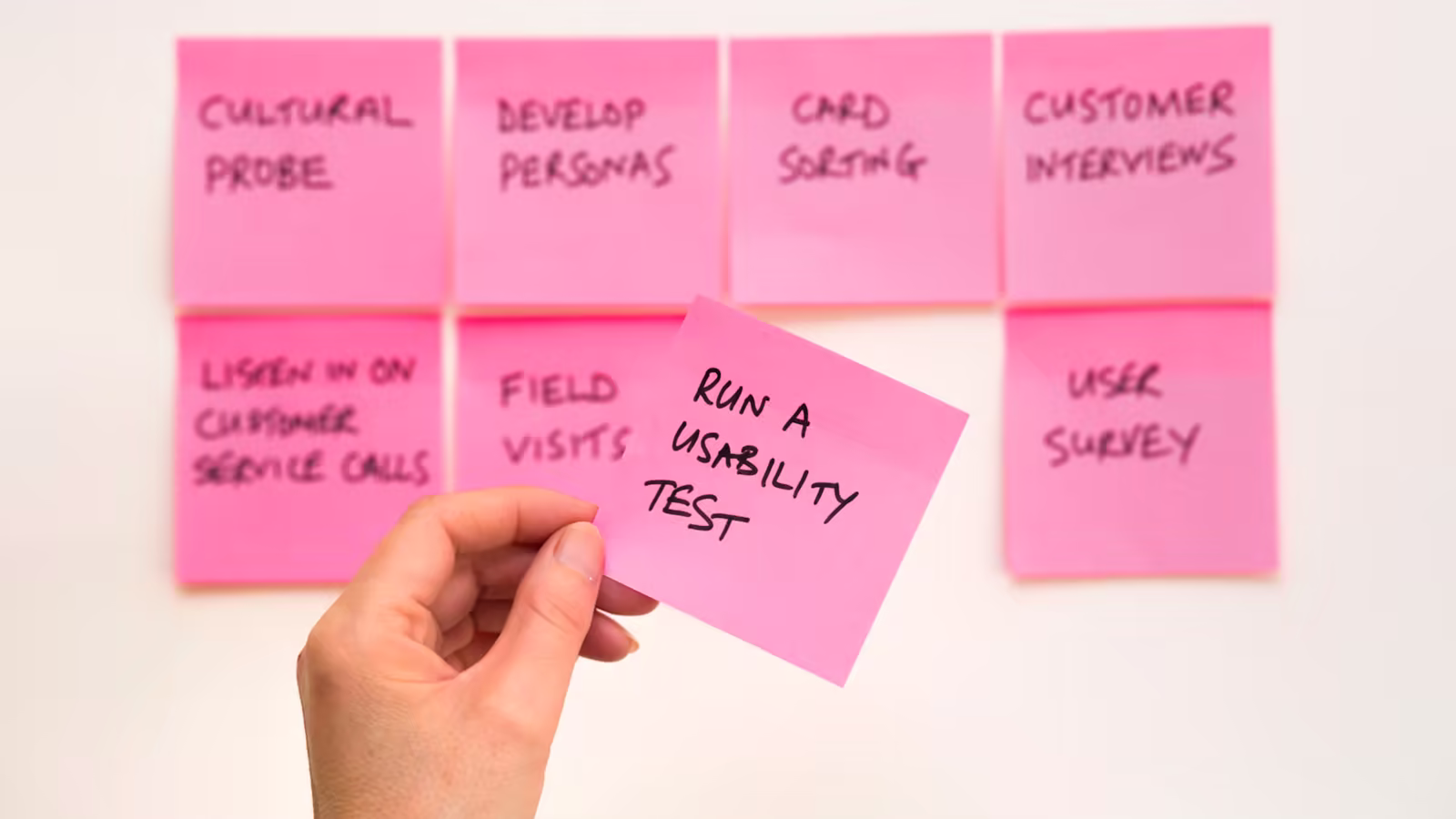 User research session with note taking, illustration of accessible UX methods.