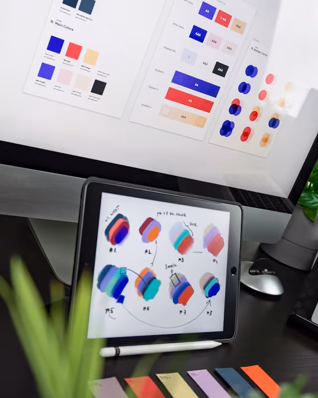 Brand palette and visual components, illustrating a brand and identity audit.