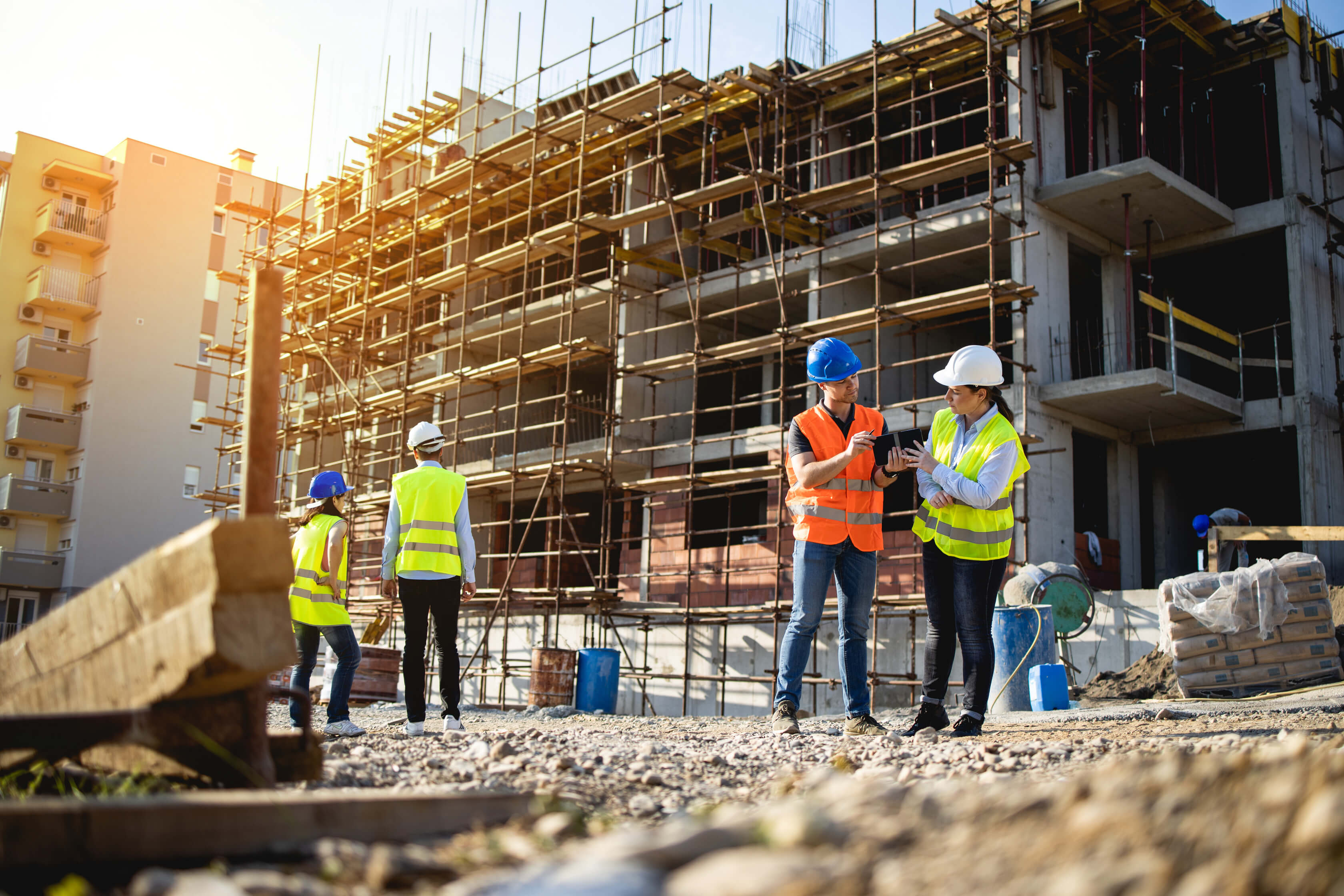 Construction of residential and non-residential buildings of various levels of complexity