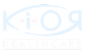 KIOR Healthcare logo with stylized letters and circular design elements in light blue.
