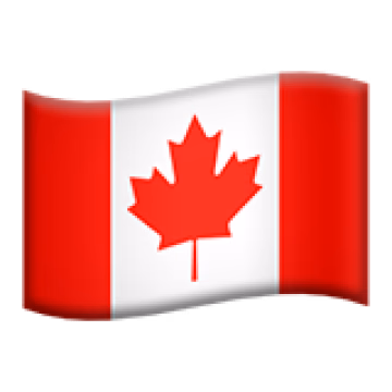 Canadian flag with red and white stripes and a red maple leaf in the center