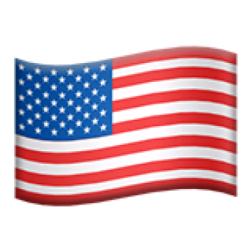 Waving American flag with blue canton and red and white stripes