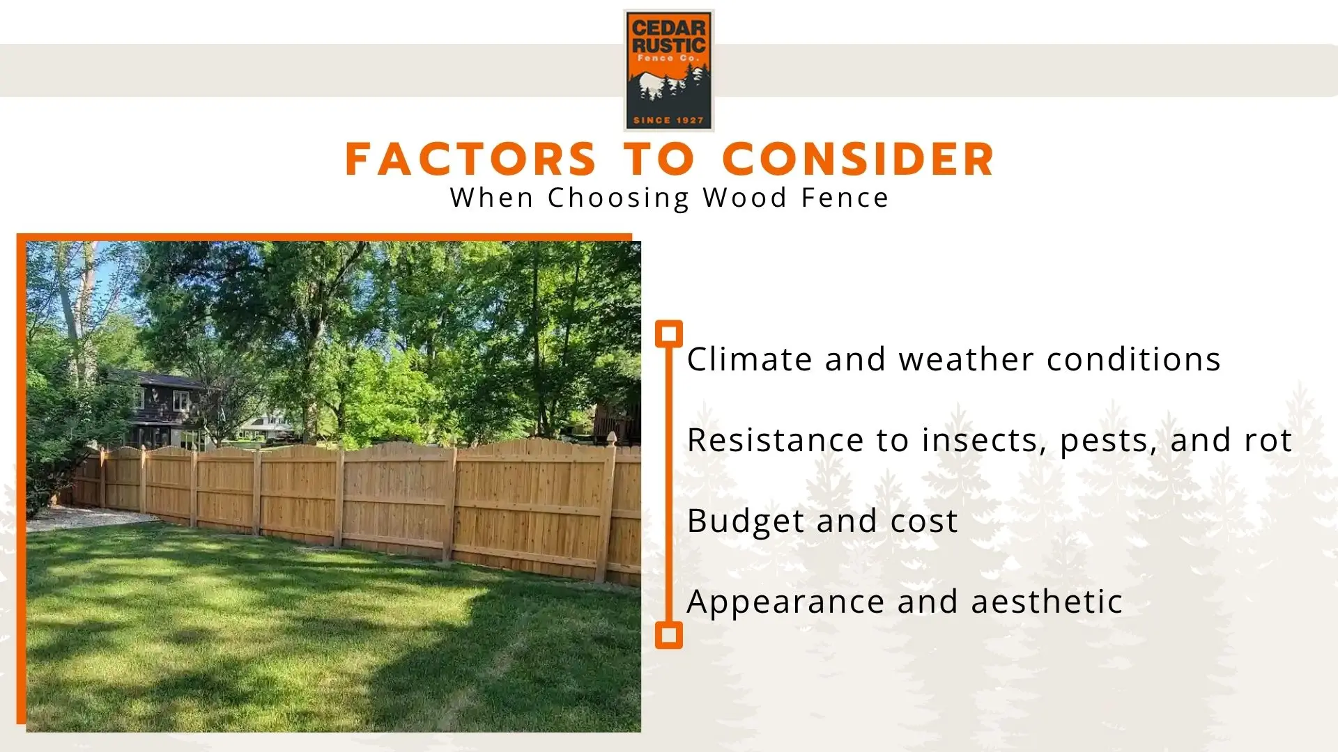 Key factors to think about when selecting a wood fence