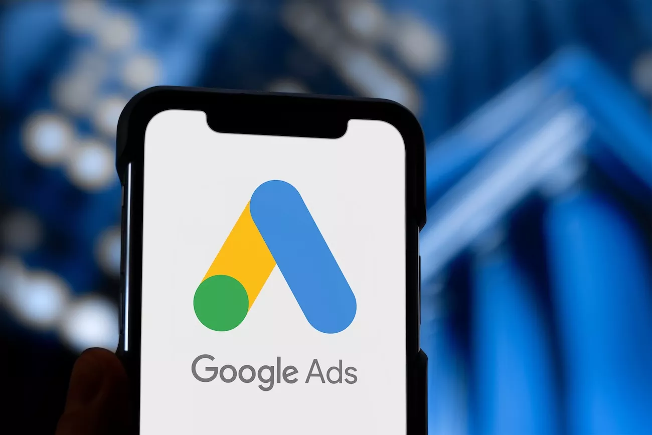 Google ads logo on a phone.