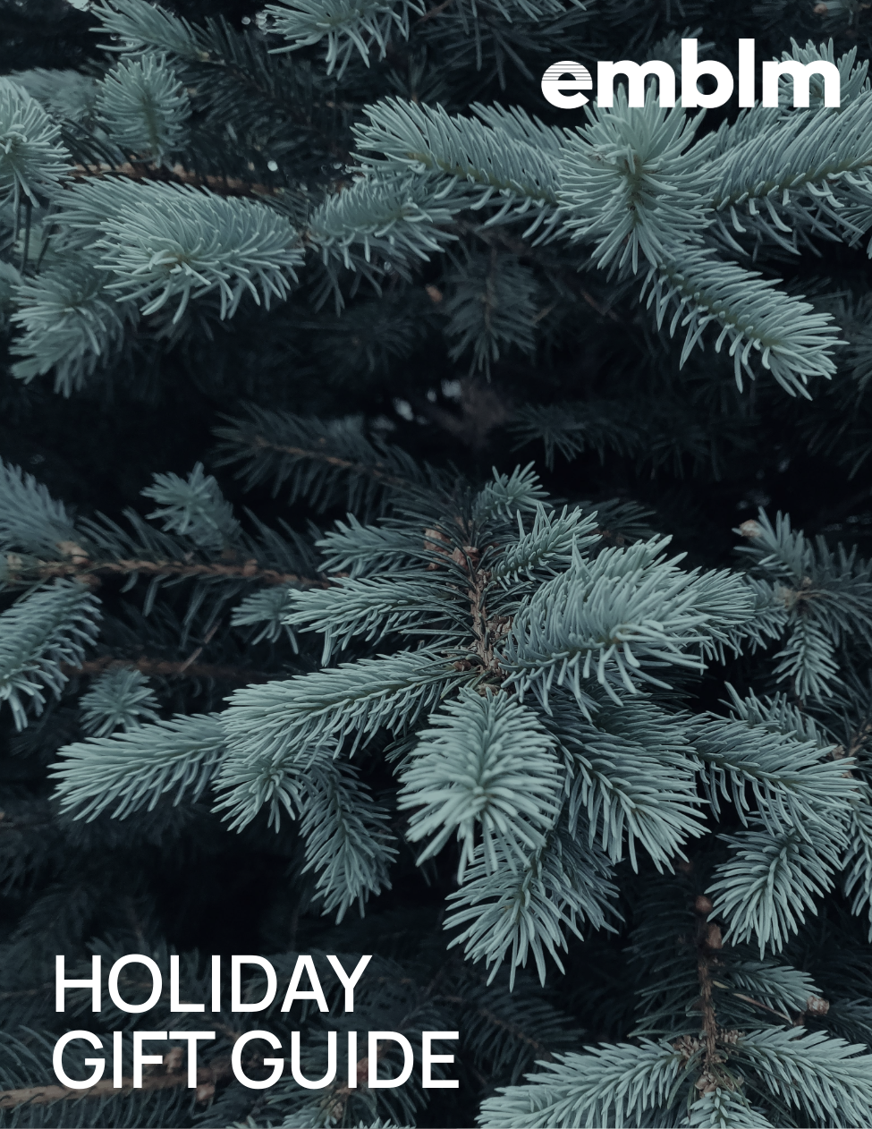 emblm catalog cover for holiday gift guide custom merchandise