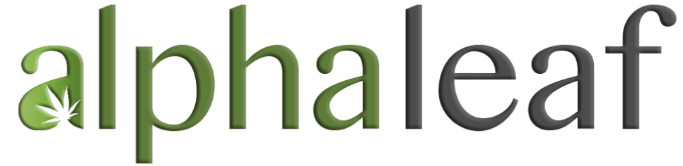 The logo for the alpha leaf