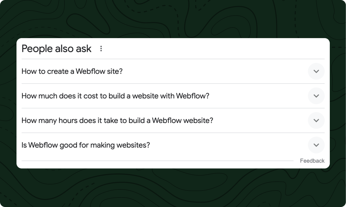 FAQ schema markup is used to help Google identify questions and answers on your site, which will make them eligible to be used in the ‘People also ask’ featured snippet.