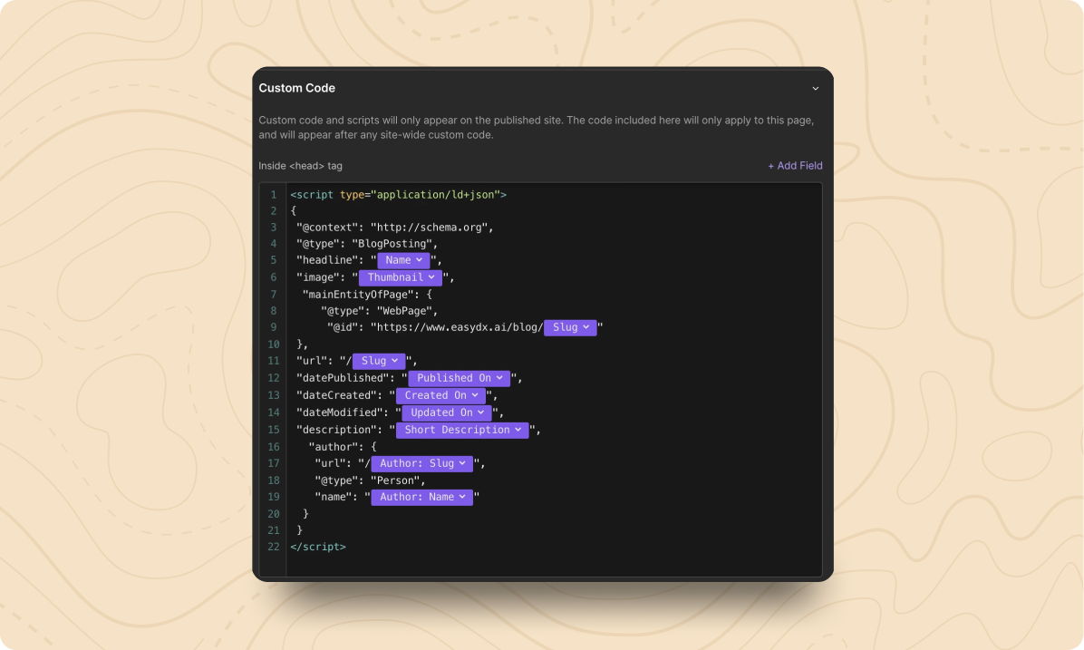 Schema for CMS Templates