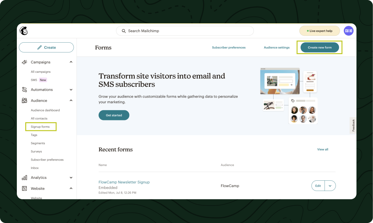 Step 1: Create an Embedded Form in Mailchimp