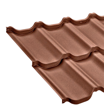 Render of Worthouse Supre metal tile roofing in Canyon Red