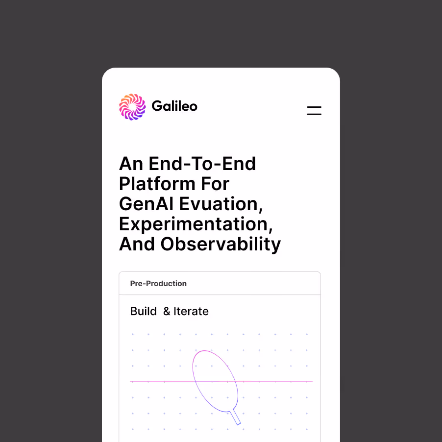 Galileo brand applied on a phone mockup
