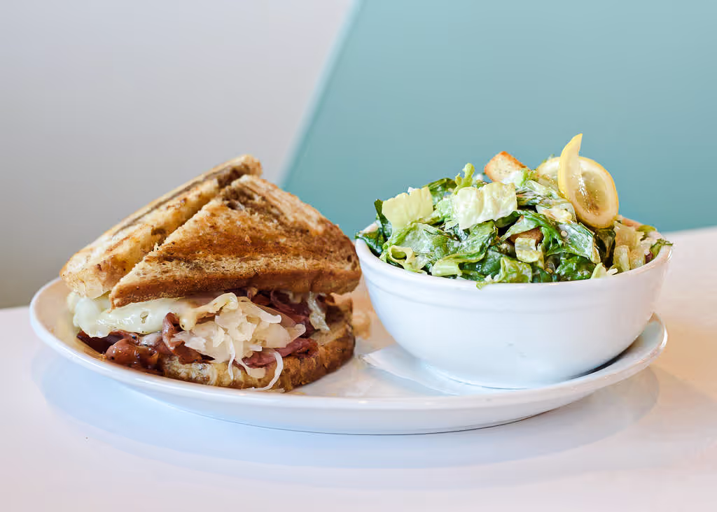Reuben Sandwich with Caesar Salad