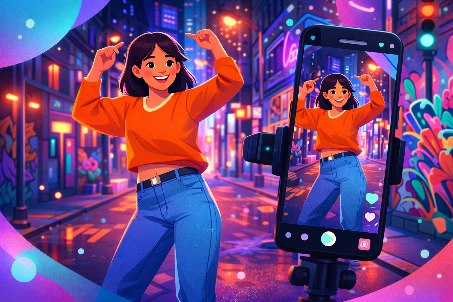 Creator filming UGC music content that spreads across social media platforms