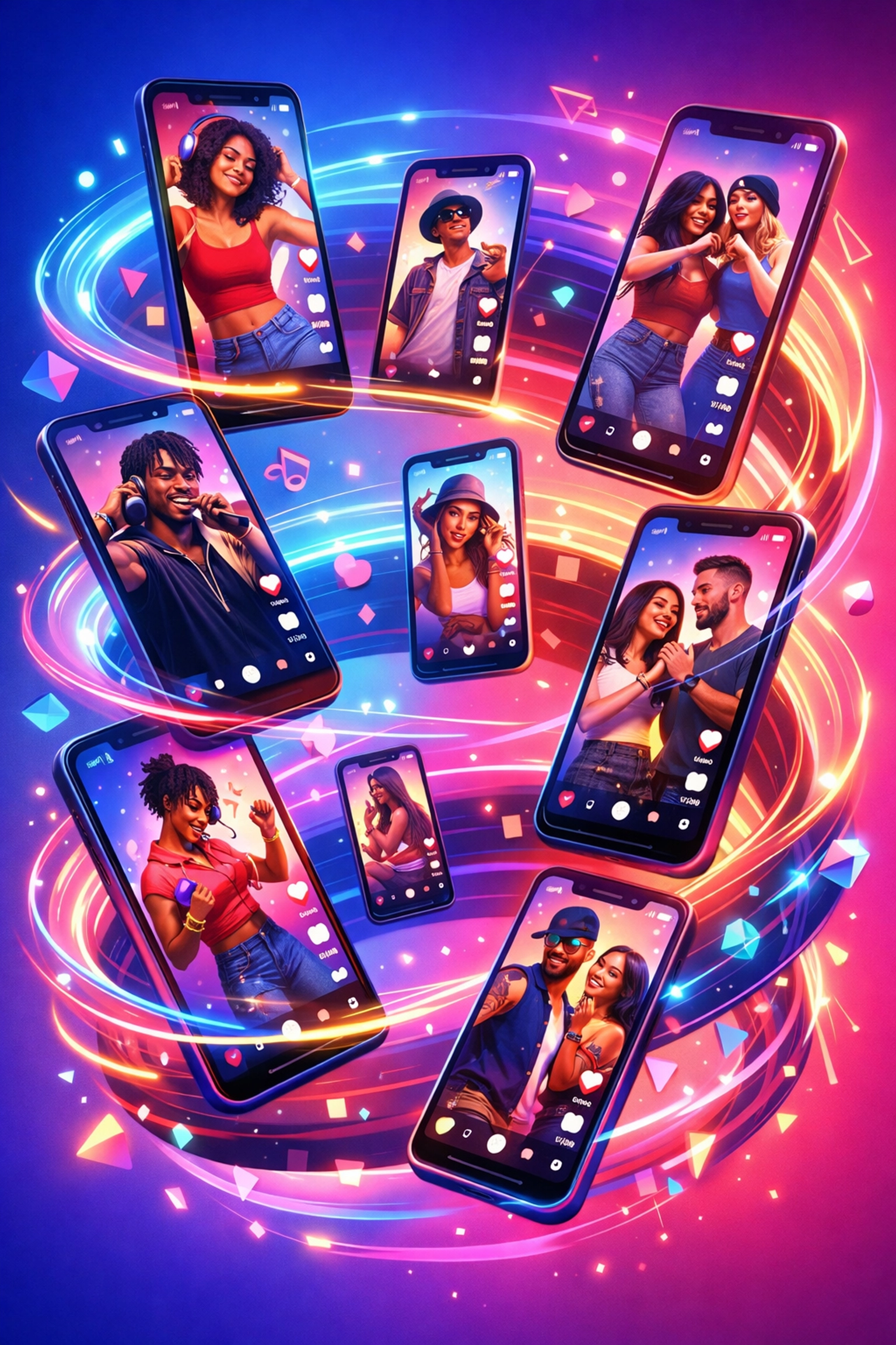 Multiple creators making music content on TikTok and Instagram for artists