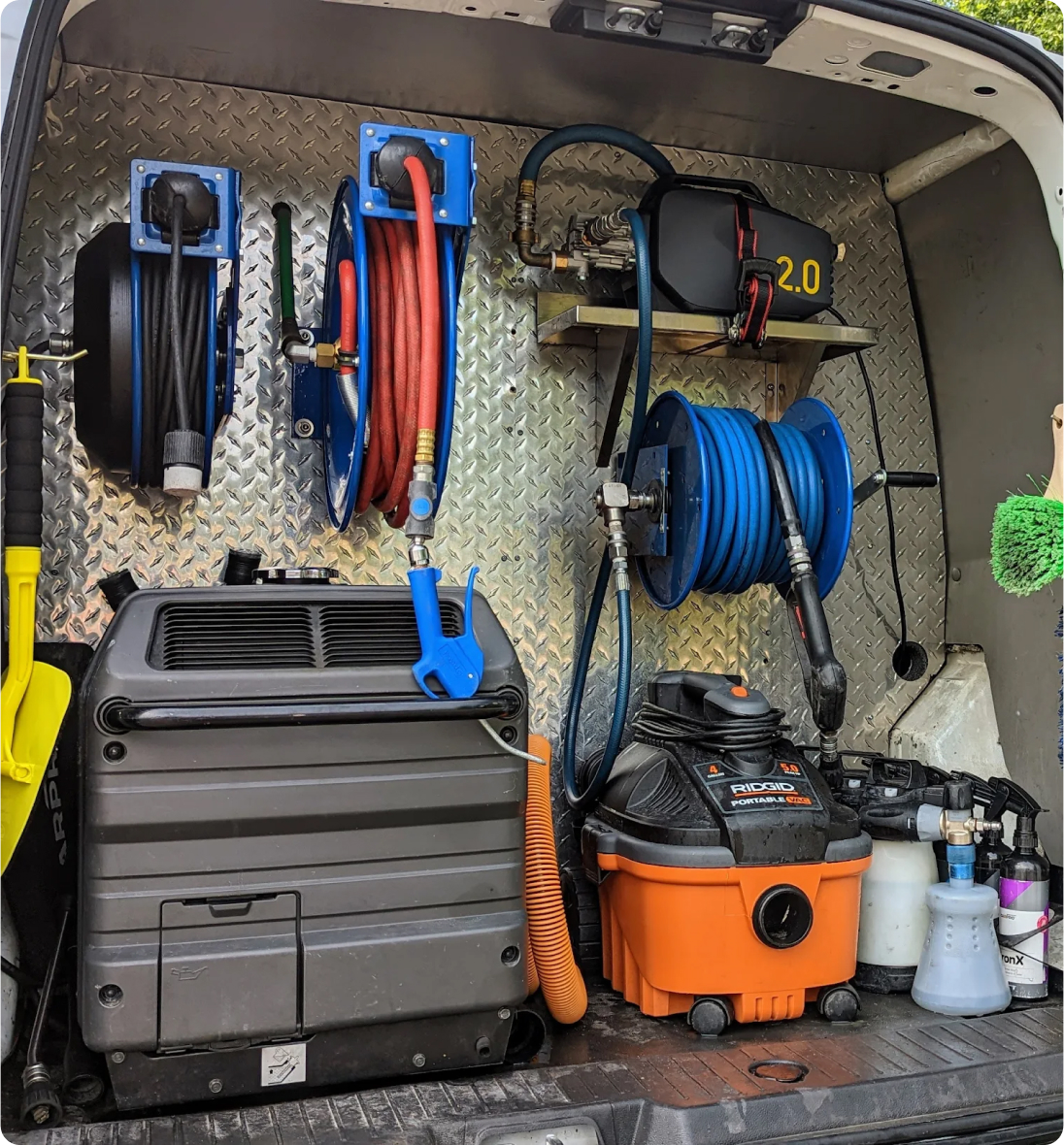 Mobile Car Detailing, Back of Van