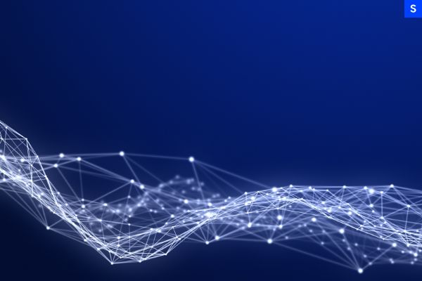 A blue and white futuristic technology background