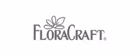 Floracraft logo: gray text with floral design.