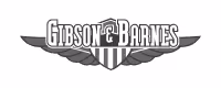 Gibson & Barnes logo: winged emblem with striped shield.