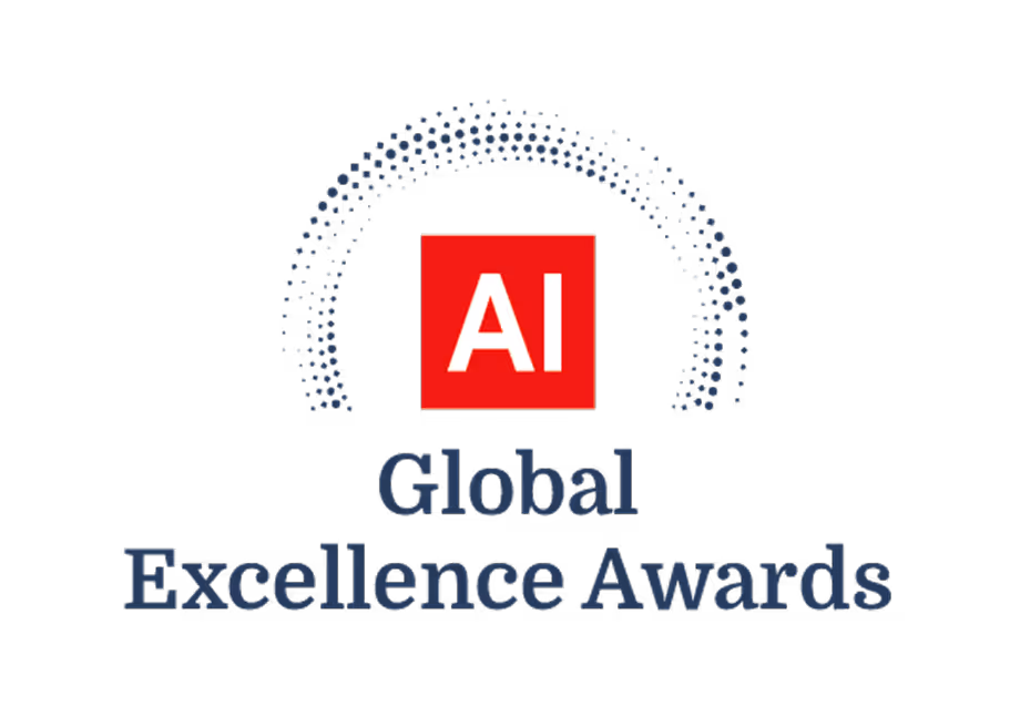 AI Global Excellence Awards logo: red AI square in dotted-line circle.