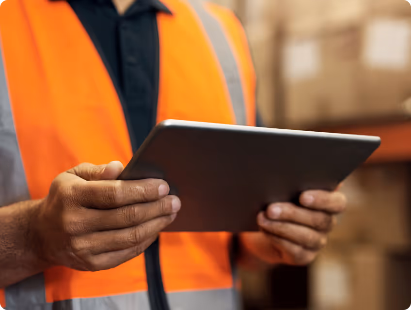 a person holding tablet