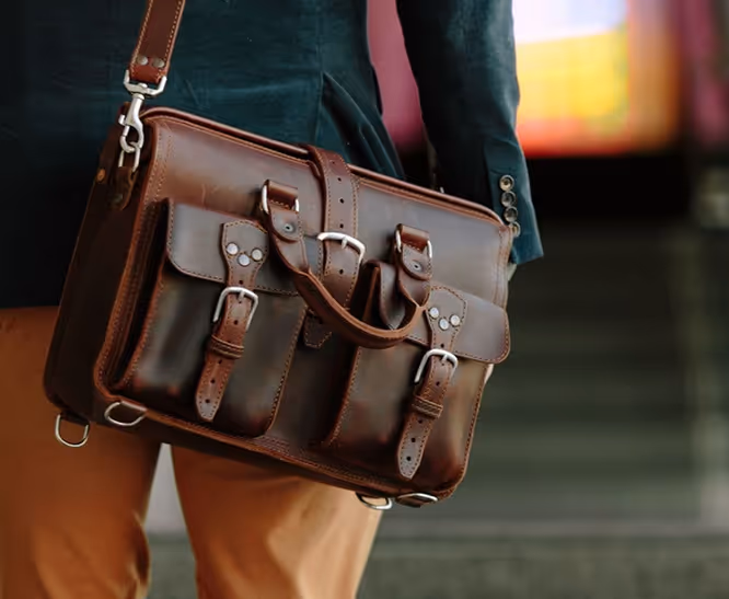 man sling leather bag