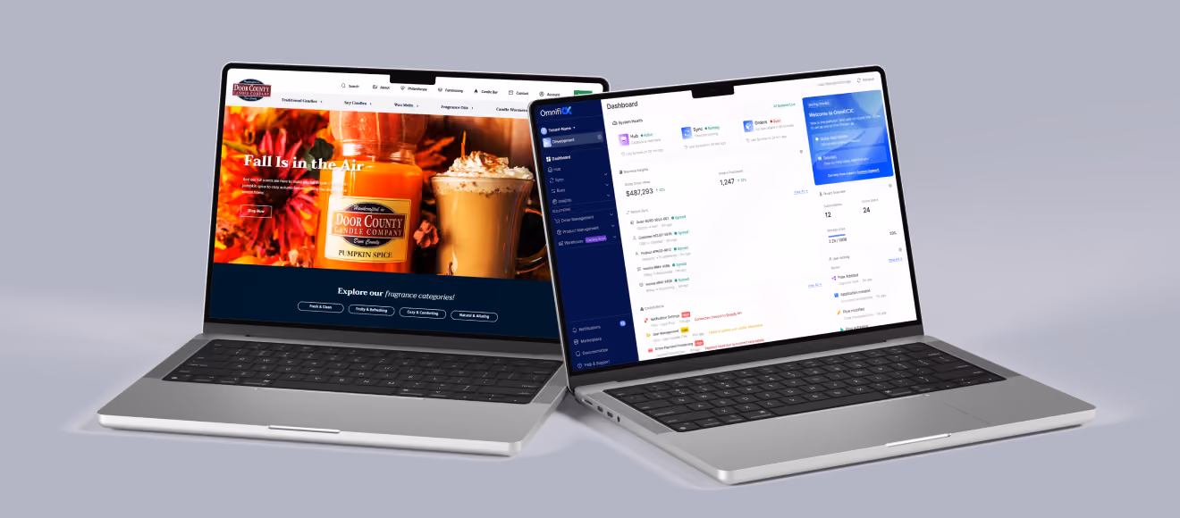 Door County Candle storefront and commerce dashboard