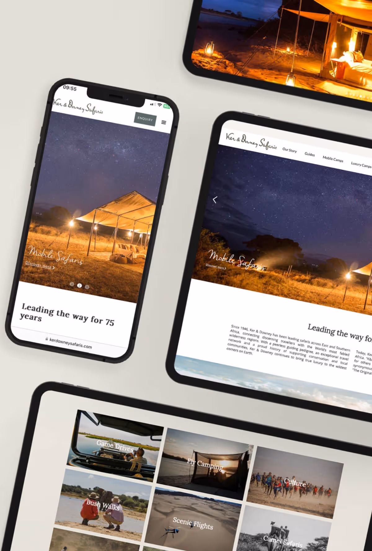 mockups of a website